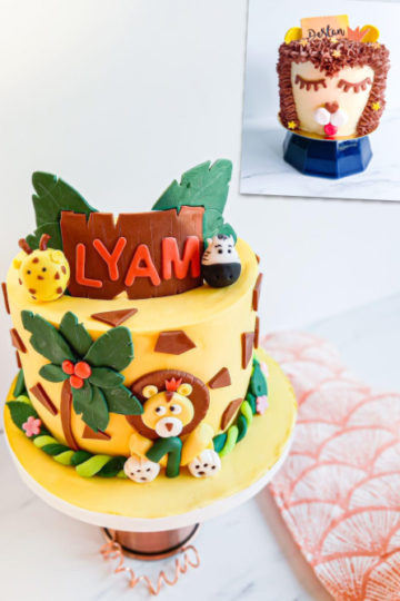gâteau personnalisé anniversaire jungle - patisse et malice
